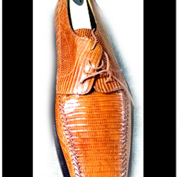 New Rare & Unique Hand-made Real Lizard Leather Shoes & Belt Set main image 7